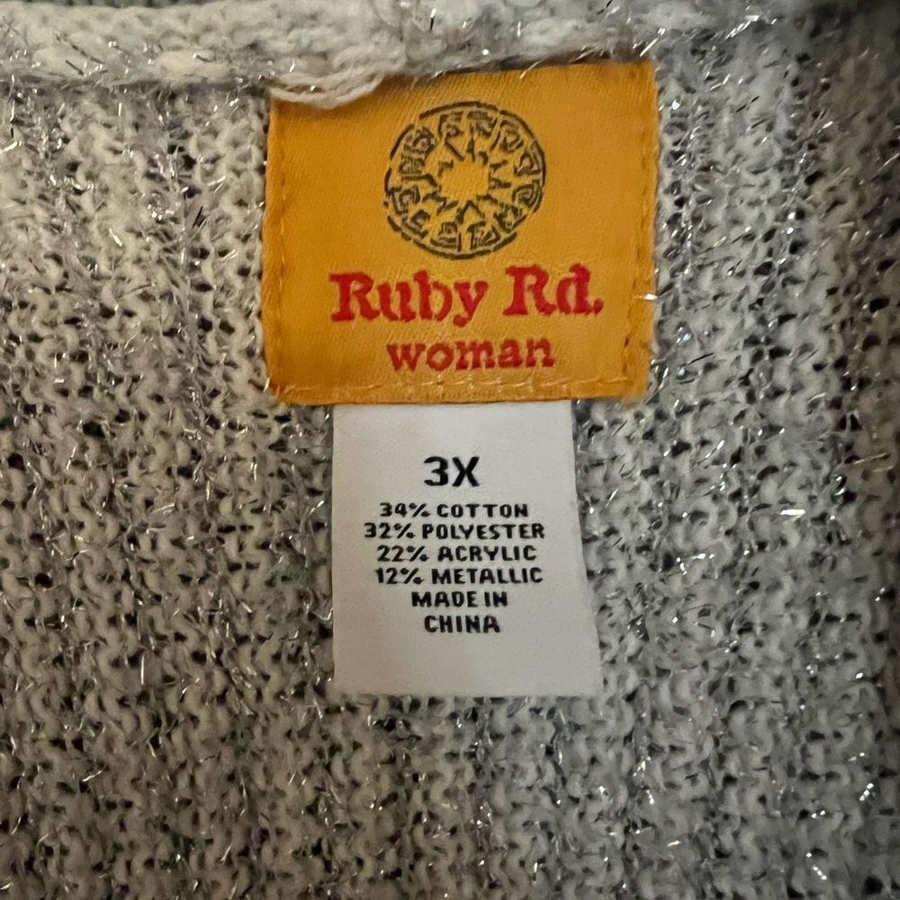 Ruby Rd Silver Sparkle Cardigan - Picture 4 of 4